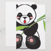 Cute Panda Briefpapier (Voorkant / Achterkant)