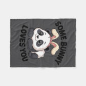 Cute Panda Bunny Some Bunny Loves You  Fleece Deken (Voorkant (Horizontaal))