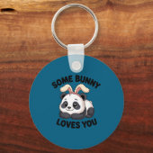 Cute Panda Bunny Some Bunny Loves You  Sleutelhanger (Voorkant)