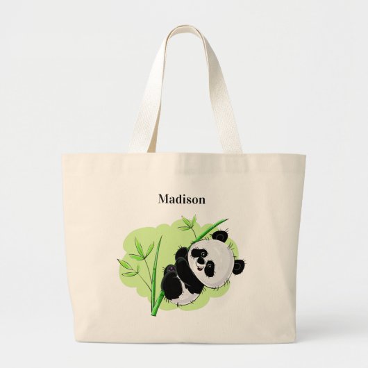 Cute Panda canvas tassen (Voorkant)