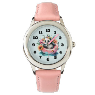 Cute Panda Chilling in een binnenbuis Horloge
