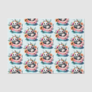 Cute Panda Chilling in een binnenbuis Tissuepapier