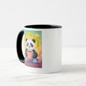 Cute Panda Coffee Mug – “Powered by Coffee”  (Devant gauche)