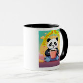 Cute Panda Coffee Mug – “Powered by Coffee”  (Devant droit)