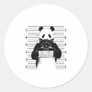 Cute Panda Crime Professional Heart Stealer Funny Ronde Sticker