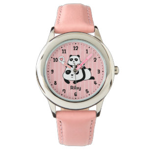Cute Panda Cub et maman Enfants Montre personnalis