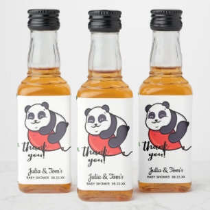 Cute Panda Dank u Baby shower Likeurfles Etiket