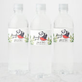 Cute Panda Dank u Baby shower Waterfles Etiket (Flessen)