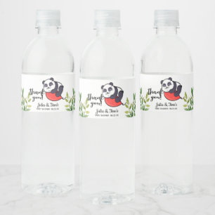 Cute Panda Dank u Baby shower Waterfles Etiket