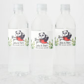 Cute Panda Dank u Baby shower Waterfles Etiket (Flessen)