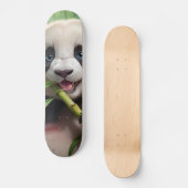 Cute Panda Eating Bamboo Skateboard (Voorkant)