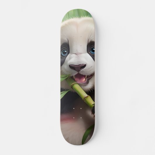 Cute Panda Eating Bamboo Skateboard (Voorkant)