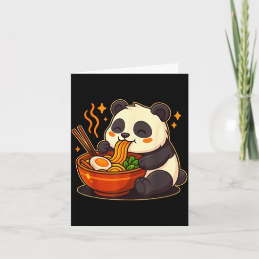 Cute Panda Eating Ramen Noodles Kaart (Voorkant)