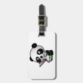 Cute Panda Eating Rice van Bowl met Chopsticks Bagagelabel (Voorkant verticaal)