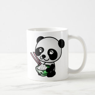 Cute Panda Eating Rice van Bowl met Chopsticks Koffiemok