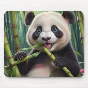 Cute Panda eet Bamboe Muismat