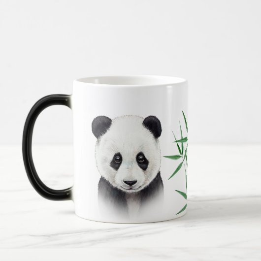 Cute Panda en Bamboo Magische Mok (Links)