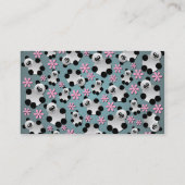 Cute Panda en Flowers Pattern Visitekaartje (Achterkant)