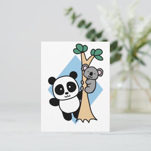 Cute Panda et Koala - Carte postale Amanda Roos (Debout devant)