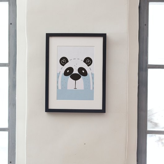 Cute Panda Face Colorblock Poster