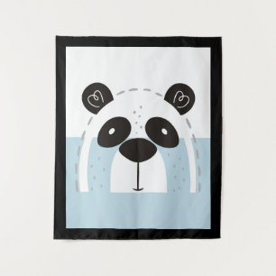 Cute Panda Face Colorblock Wandkleed