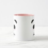 Cute panda face gepersonaliseerde roze mok (Midden)