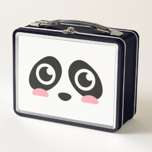 Cute Panda Face met Big Eyes Lunch Box