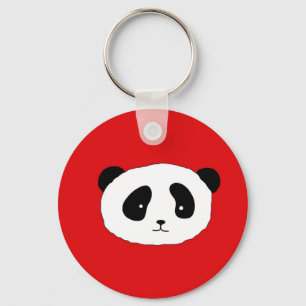 Cute Panda Face Patrored Sleutelhanger