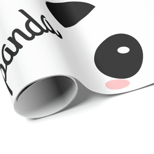Cute Panda Face Pattern Birthday White Cadeaupapier (Rol Hoek)