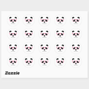 Cute Panda Face Ronde Sticker