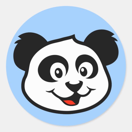 Cute Panda Face Ronde Sticker (Voorkant)