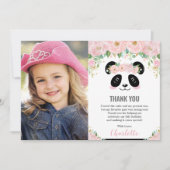 Cute Panda fête d'anniversaire Carte de remercieme (Devant)