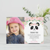 Cute Panda fête d'anniversaire Carte de remercieme (Debout devant)