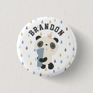 Cute Panda First Birthday Ronde Button 3,2 Cm