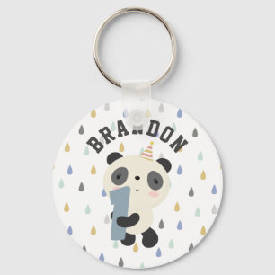 Cute Panda First Birthday Sleutelhanger