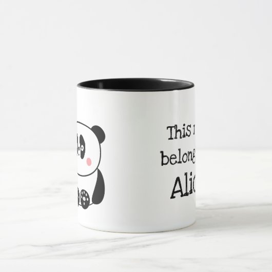Cute panda gepersonaliseerd mug mok (Midden)