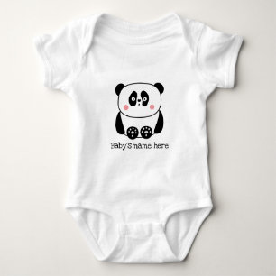 Cute panda, gepersonaliseerde baby bodysuit