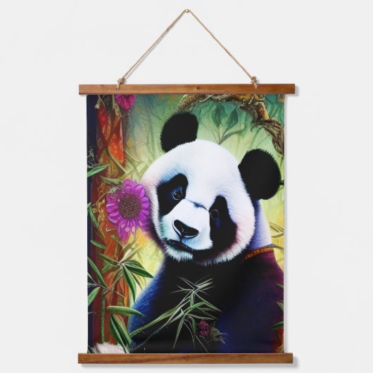 Cute Panda Hangend Wandkleed (Voorkant)