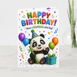 Cute Panda Happy Birthday Card | Adorable Birthday Kaart