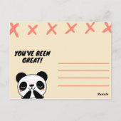 Cute Panda Hartelijk dank Briefkaart (Achterkant)