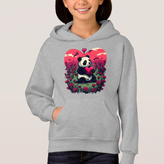 Cute Panda Holding Heart - cadeau de la Saint-Vale (Devant)