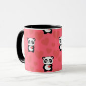 Cute Panda Holding Heart Pattern| Kawaii Valentine Mok (Voorkant links)