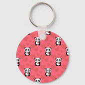 Cute Panda Holding Heart Pattern| Kawaii Valentine Sleutelhanger (Achterkant)