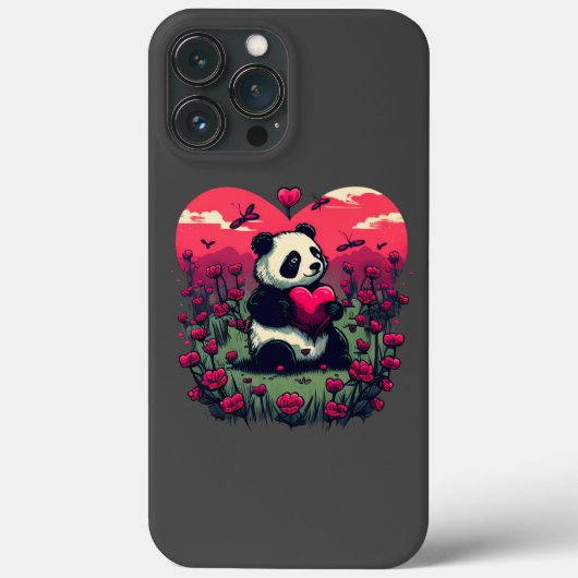 Cute Panda Holding Heart - Valentijnsdag Gift Case-Mate iPhone Case (Achterkant)