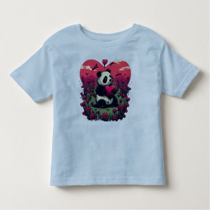 Cute Panda Holding Heart - Valentijnsdag Gift Kinder Shirts