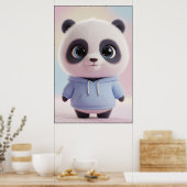 Cute Panda Hoodie – Kawaii Panda Poster Art (Cuisine)