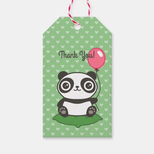 Cute Panda Illustration Cadeaulabel (Voorkant)