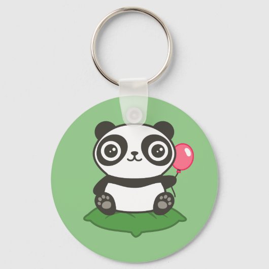 Cute Panda Illustration Sleutelhanger (Voorkant)