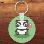 Cute Panda Illustration Sleutelhanger (Voorkant)