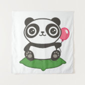 Cute Panda Illustration Wandkleed (Voorkant)